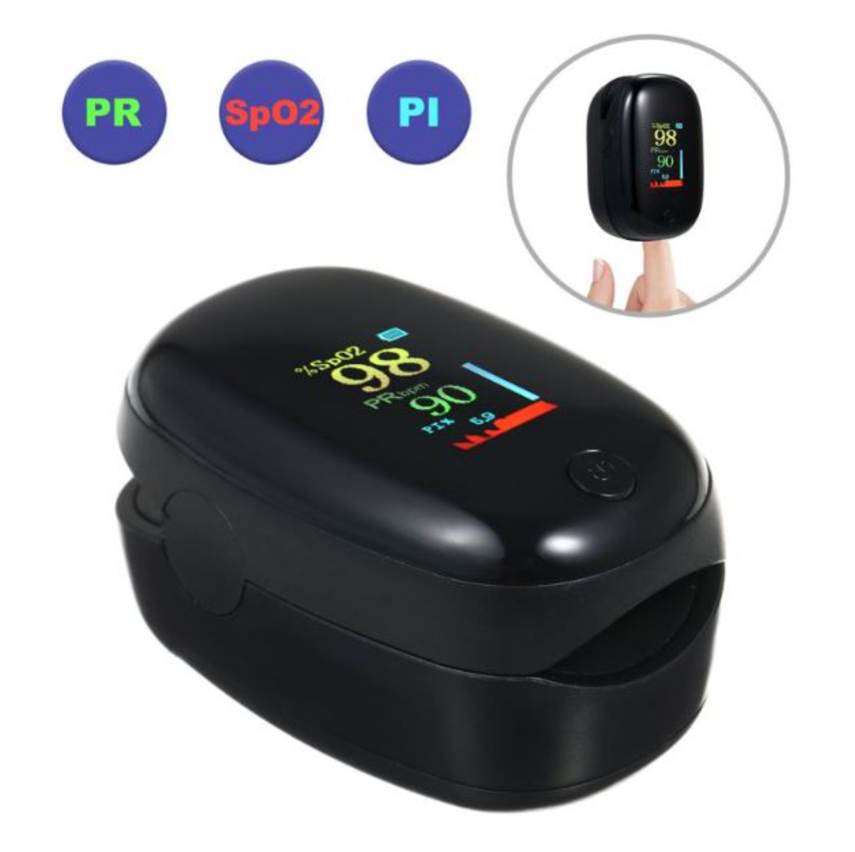 Miniatura 6 de Oximetro de pulso monitor SpO2 sin curva